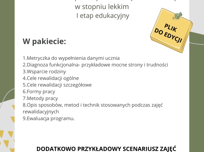 🌟 IPR – Niepełnosprawność intelektualna lekka (I etap edukacyjny) 🌟