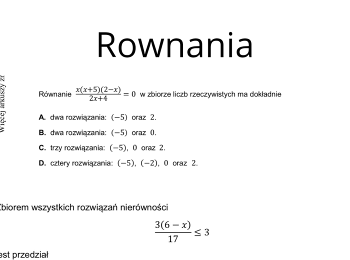 Równania Test