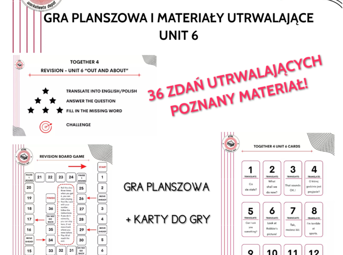 Together 4 - Revision Game unit 6 materiały utrwalające