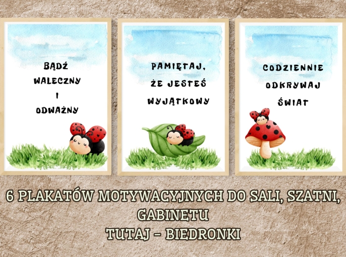PLAKATY MOTYWACYJNE DO SALI, SZATNI, GABINETU