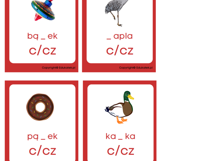 Różnicowanie słuchowe - utrwalanie głosek szumiących i syczących