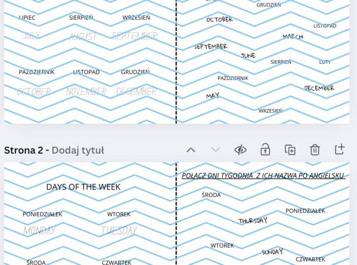 WKLEJKA MONTHS I DAYS OF THE WEEK