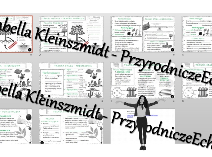 Mini zestaw do tematu „Tkanki roślinne” – 12 x sketchnotek i kart pracy + gratisowy link do prezentacji multimedialnej niekomercyjnej wykonanej w genial.ly do indywidualnego pobrania i użycia do celów niekomercyjnych. Biologia klasa 5, dział IV „Tkanki i