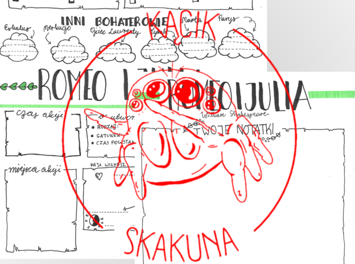 "Romeo i Julia" William Shakespeare - karty pracy, sketchnotka do lektury