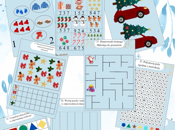 100 zimowych kart pracy