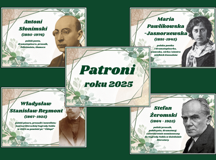 PATRONI ROKU 2025 – gazetka – biblioteka – język polski – 11 stron – wersja 1