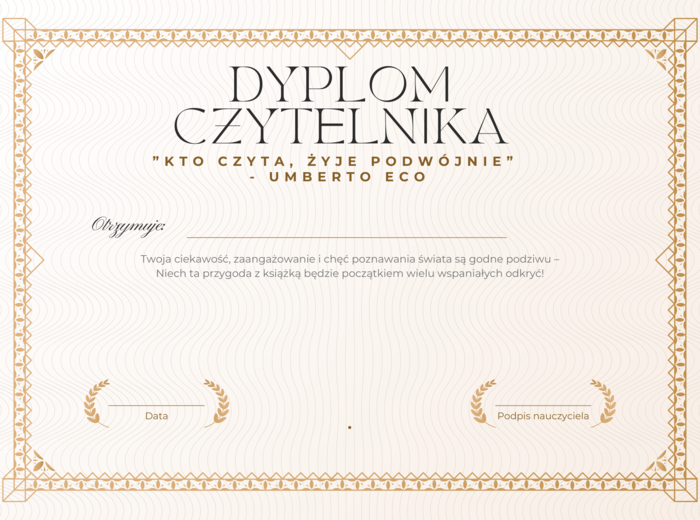 Dyplom czytelnika