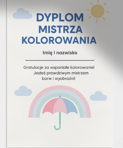 Karty pracy: kolorowanki z deszczem, parasolkami, dziećmi w kaloszach.
