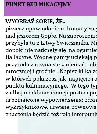 OPOWIADANIE TWÓRCZE- ĆWICZENIE POSZCZEGÓLNYCH ELEMENTÓW TWÓRCZYCH