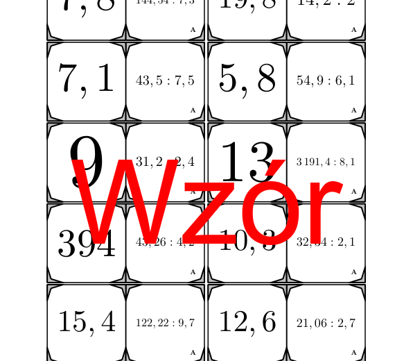 Domino - Dzielenie liczb dziesiętnych | matematyka