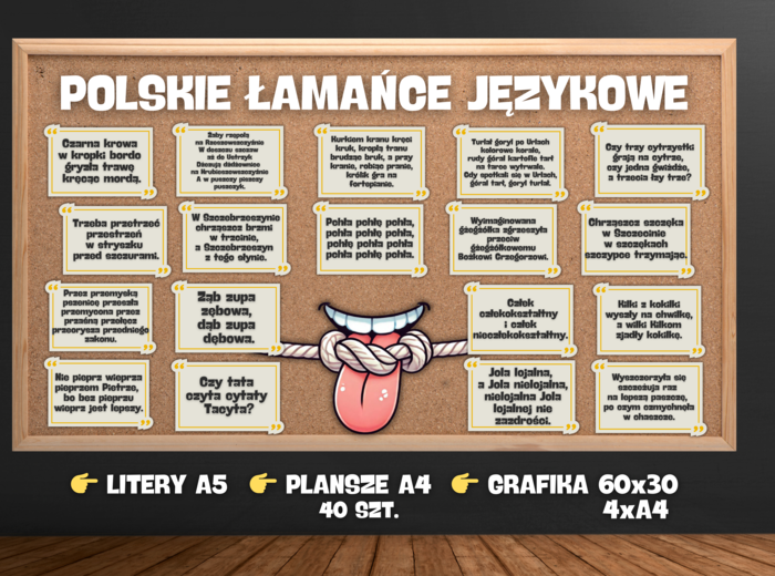 POLSKIE ŁAMAŃCE JĘZYKOWE 40 SZT. - DZIEŃ JĘZYKA OJCZYSTEGO