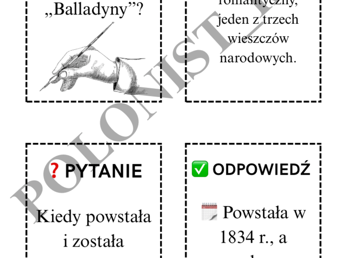 FISZKI - znajomość lektury "Balladyna"