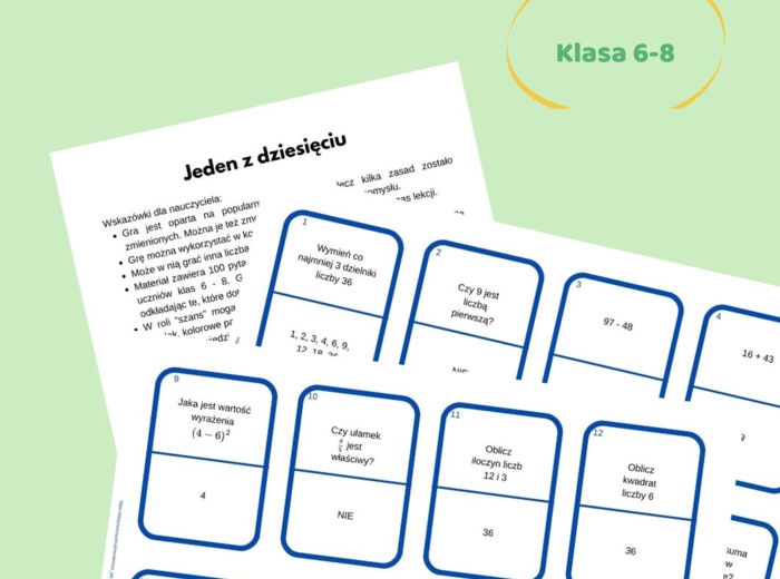 Jeden z dziesięciu, 1 z 10, konkurs matematyczny