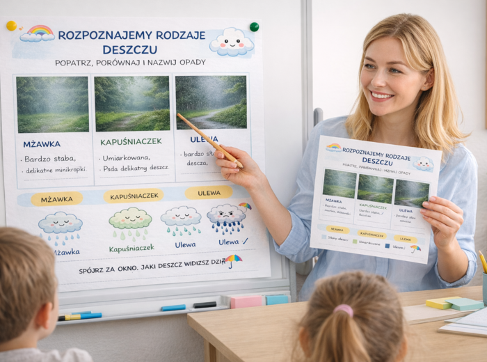 Karta pracy: Rozpoznaj rodzaje deszczu