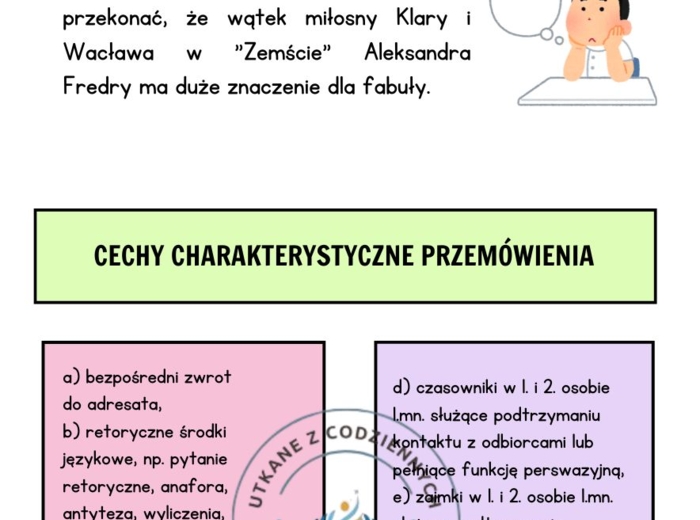 Przemówienie -karty pracy do analizy i redagowania tekstów