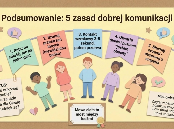 Mowa ciała, Komunikacja niewerbalna - materiały na gazetkę/prezentacje/rewalidację/trening umiejętności społecznych