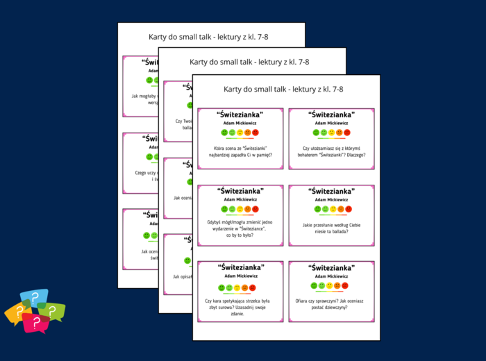 "ŚWITEZIANKA" – Karty do SMALL TALK – lektury – gra