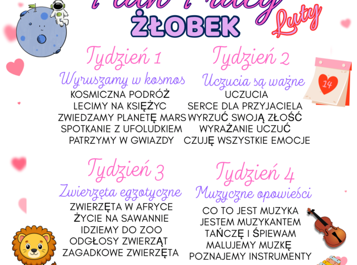 PLAN PRACY ŻŁOBEK - LUTY