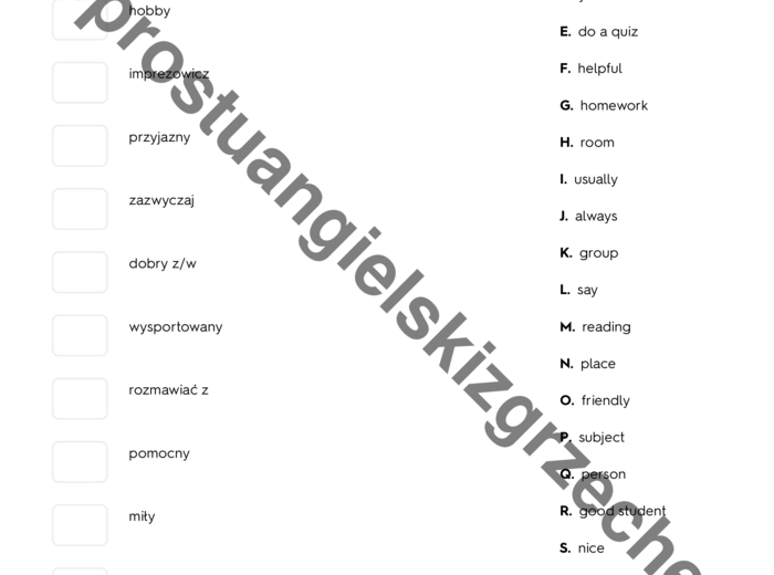 English Class A1 – Unit 4 – testy