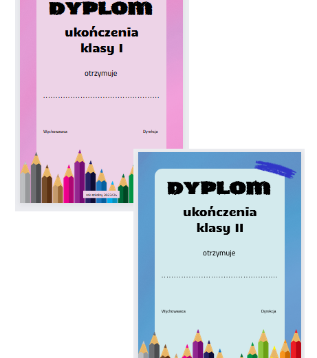 Dyplom ukończenia klasy I II III - wersja 2