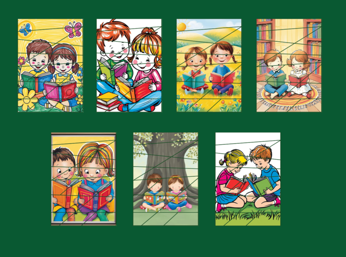 DZIEŃ KSIĄŻKI DLA DZIECI – puzzle – biblioteka – przedszkole – świetlica – 15 wersji