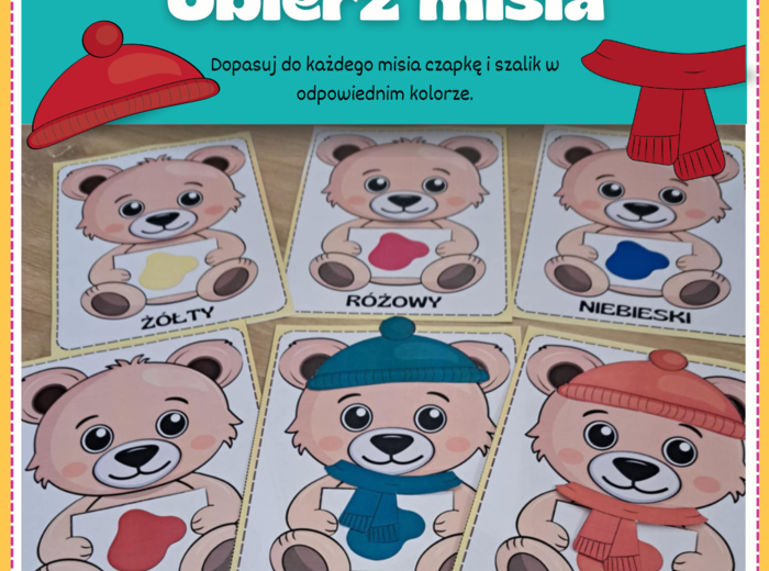 Ubierz misia - dopasuj kolory - Dzień Misia