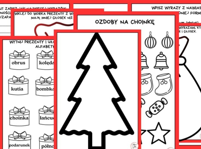 Świąteczna ortografia - karty pracy + prezentacja gratis