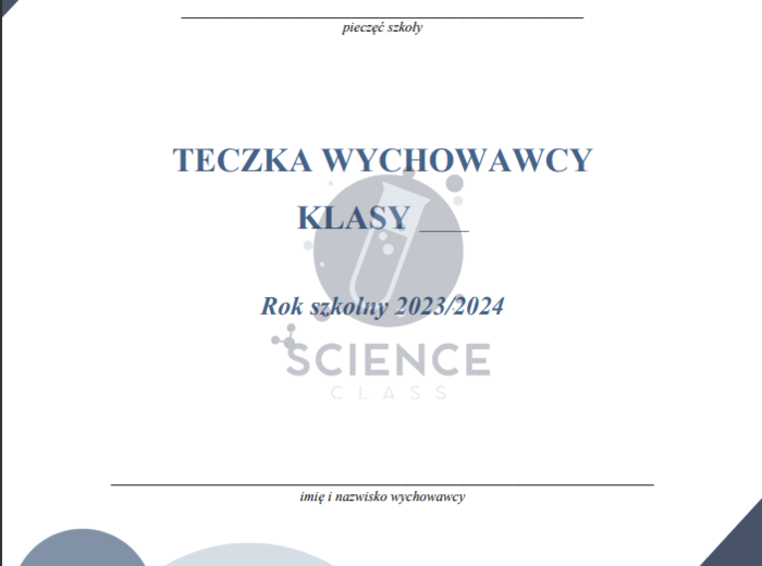 Teczka wychowawcy na rok szkolny 2023/2024