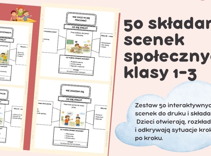 50 składanych scenek społecznych – klasy 1–3