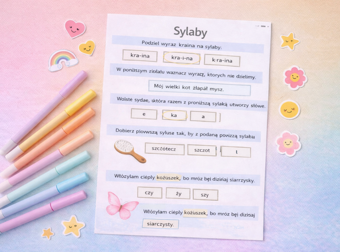 SYLABY [Karta pracy, sprawdzian]