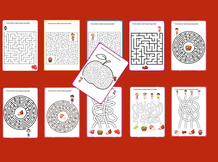 DZIEŃ JABŁKA – labirynty - labirynt – 11 wersji