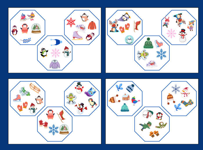 ZIMA – dooble – biblioteka – świetlica – przedszkole – 36 szt.