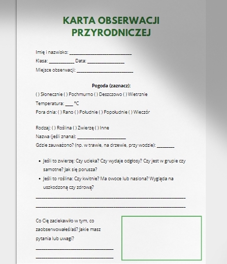 Karty obserwacji przyrodniczych