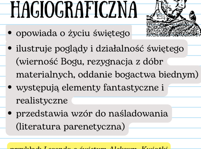 Legenda hagiograficzna - karta informacyjna o gatunku