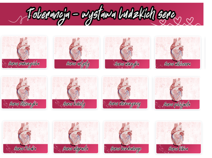 Tolerancja - wystawa ludzkich serc. Gazetka szkolna