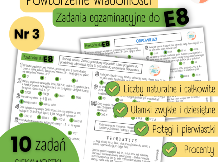 POWTÓRZENIE - Egzamin ósmoklasisty - MATEMATYKA - nr 3