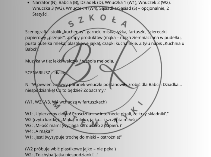Scenariusz na dzień babci i dziadka klasy 1-3