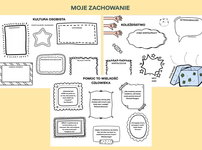Moje zachowanie - karty pracy i samoocena