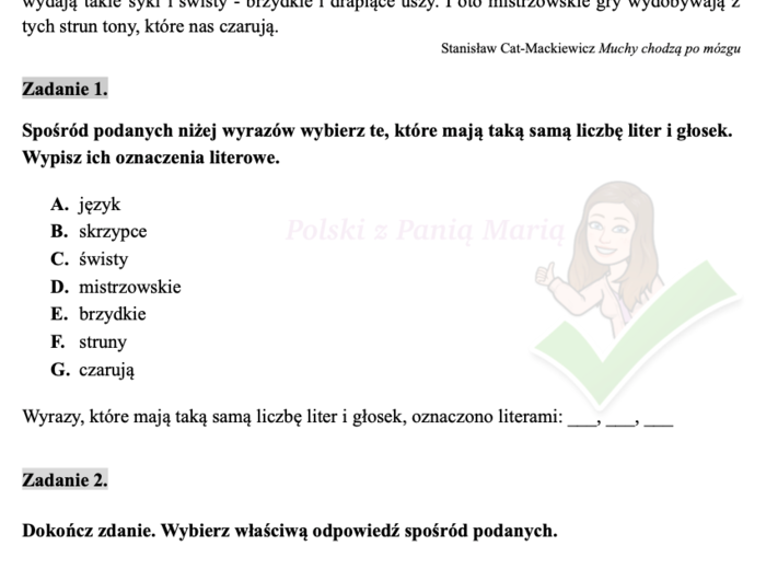 Fonetyka - zadania egzaminacyjne