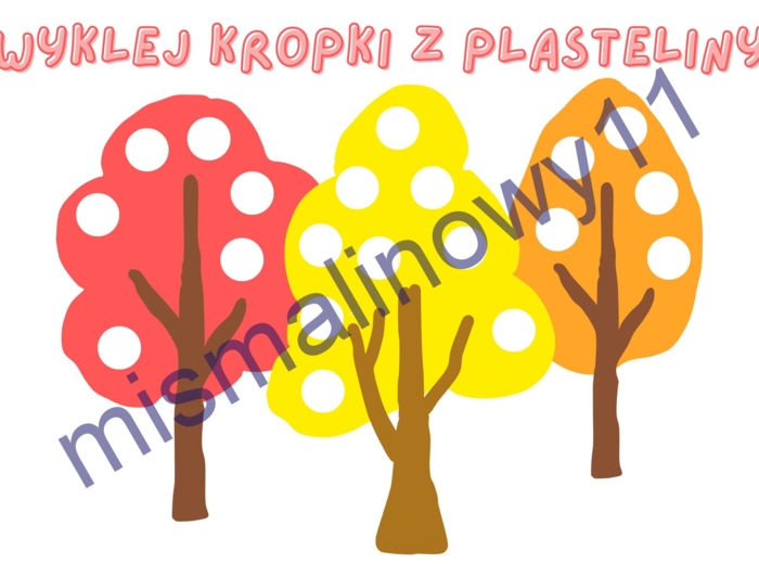 Wyklej drzewa plasteliną