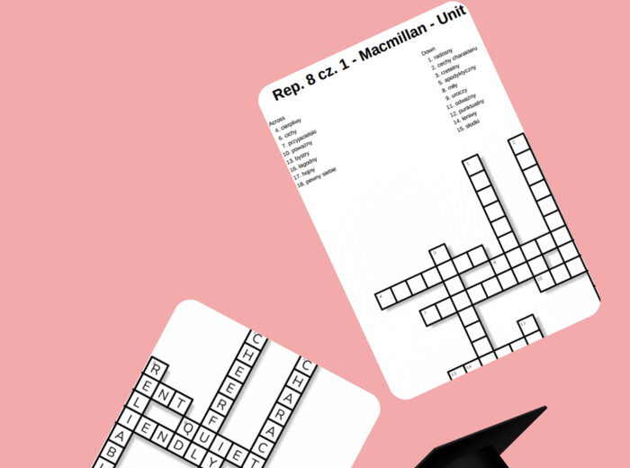 Repetytorium ósmoklasisty cz. 1 – Unit 1 (Macmillan) – krzyżówki