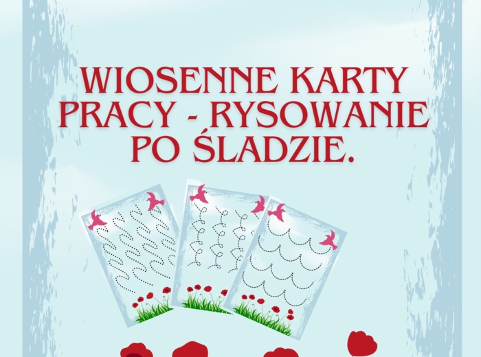 WIOSENNE KARTY PRACY - RYSOWANIE PO ŚLADZIE