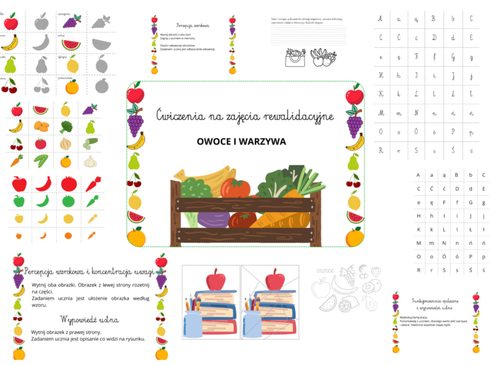 Ćwiczenia na zajęcia rewalidacyjne - owoce i warzywa