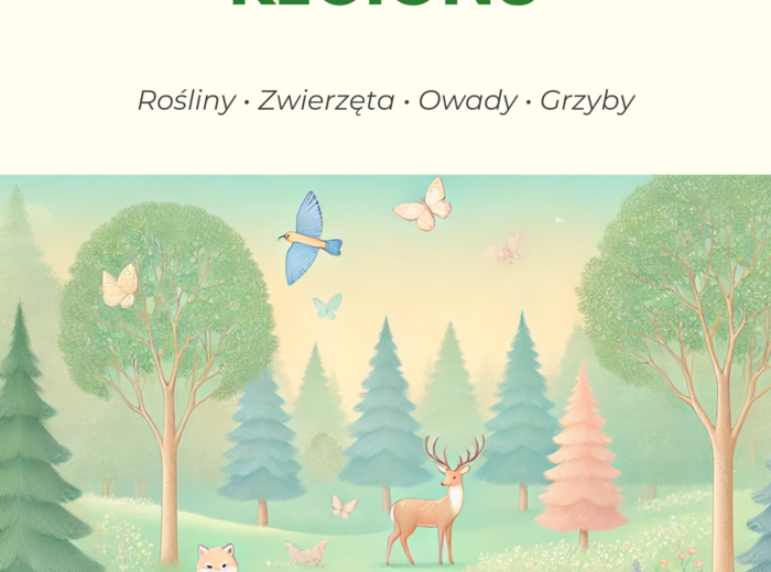 Plansze edukacyjne. Lokalne gatunki roślin i zwierząt, grzybów oraz owadów.