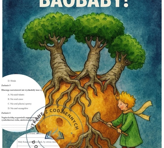„Uważajcie na baobaby!” — czytanie ze zrozumieniem fragmentu ,,Małego Księcia" z kluczem odpowiedzi