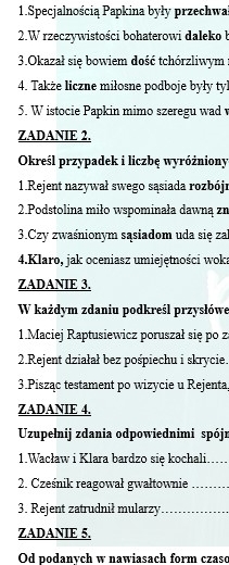 PRZED EGZAMINEM ÓSMOKLASISTY. Z BOHATERAMI ZEMSTY PRZYPOMINAMY WIADOMOŚCI Z ZAKRESU FLEKSJI
