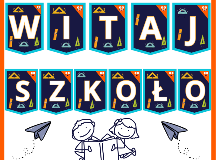 Zestaw powitalny „Witaj Szkoło!” – gazetka + girlanda