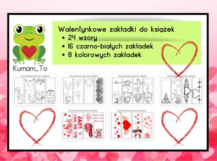 Walentynkowe zakładki do książek