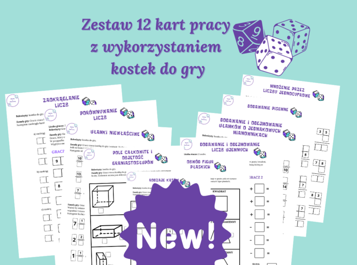 Zestaw kart pracy z wykorzystaniem KOSTEK DO GRY