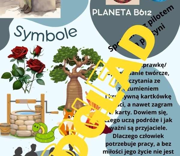 "Mały Książę" lekturowa wklejka